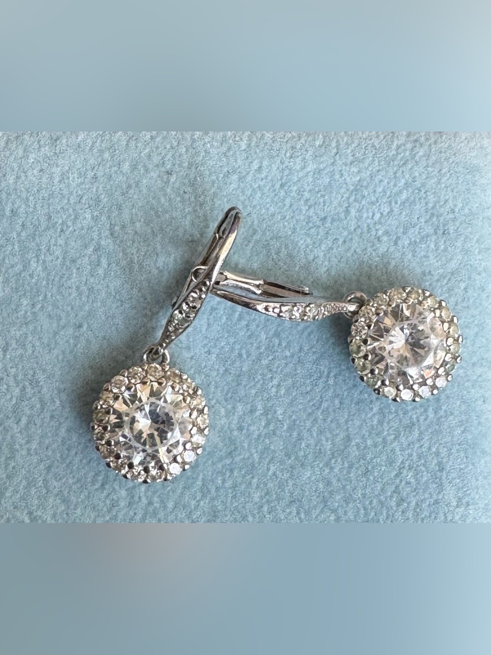 Sterling silver 925 CZ dangling earrings